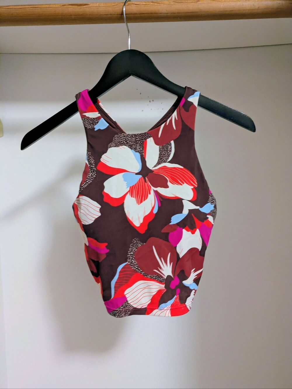 Athleta Conscious Crop Bikini Top Hero Bloom Decadent Chocolate Size Small P